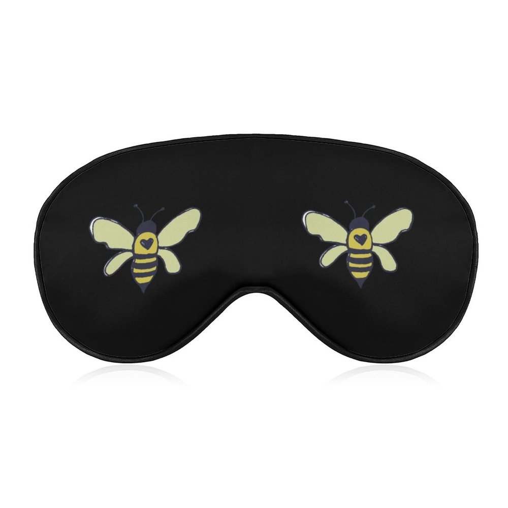 Bees Heart Soft Eye Mask Cover Effective Shading Blindfold Comfort Sleep Mask with Elastic Adjustable Strap