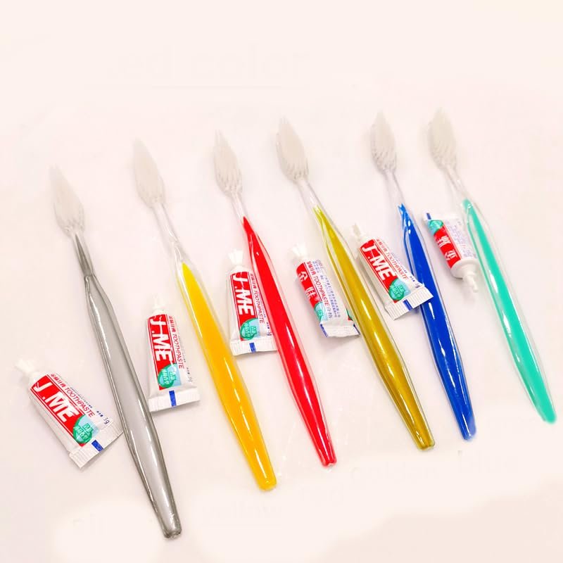 Mix Color Adult Disposable Manual Toothbrush Toothpaste Denture Care Kits Soft Bristle Hotel Travel Camping Hiking Hospital (1000)