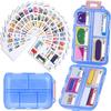 Travel Pill Organizer with 189 Medicine Labels, 10 Compartments Small Pill Case Compact and Portable Travel Pill Box for Airplane Car Purse Nurse Vacation Essentials (Blue, 1 Pack) view 1