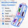 Travel Pill Organizer with 189 Medicine Labels, 10 Compartments Small Pill Case Compact and Portable Travel Pill Box for Airplane Car Purse Nurse Vacation Essentials (Blue, 1 Pack) view 3