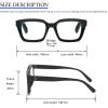 MMOWW 3-Pack Oversized Reading Glasses for Women - Anti Blue Light Glasses with Square Frame (Black+Light blue+Rainbow, +2.0) view 4