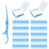 Aruatu 2 Pack 2 in 1 Interdental Brushes, Dental Brushes with Floss Stick Silicone Tooth Picks Floss Sticks for Narrow Gaps Braces Oral Cleaning (Blue) view 1