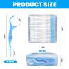 Aruatu 2 Pack 2 in 1 Interdental Brushes, Dental Brushes with Floss Stick Silicone Tooth Picks Floss Sticks for Narrow Gaps Braces Oral Cleaning (Blue) view 2