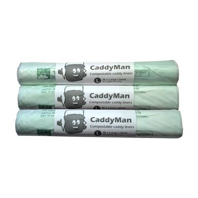 Caddy Liners Direct CaddyMan 10 Litre (10L) x 78 Bags (3 roll pack) - Compostable and Biodegradable Kitchen Food Waste Bio/Compost Caddy Bin Liners - Certified EN13432, CM10LX78