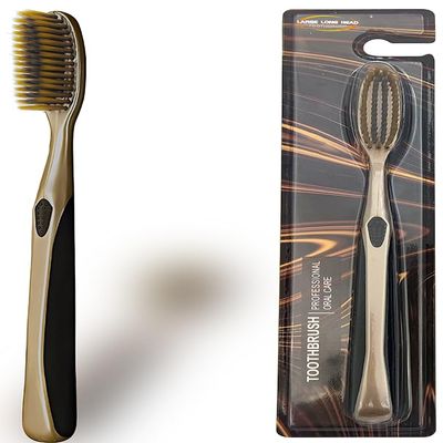 CMHX Huge Head Toothbrush Extra Soft Toothbrush Large Long Head Whitening Teeth (Golden 1 PCS)