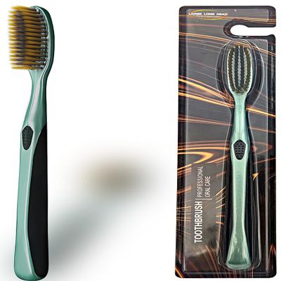 CMHX Huge Head Toothbrush Soft Toothbrush Large Long Head Whitening Teeth(Green 1 PCS)