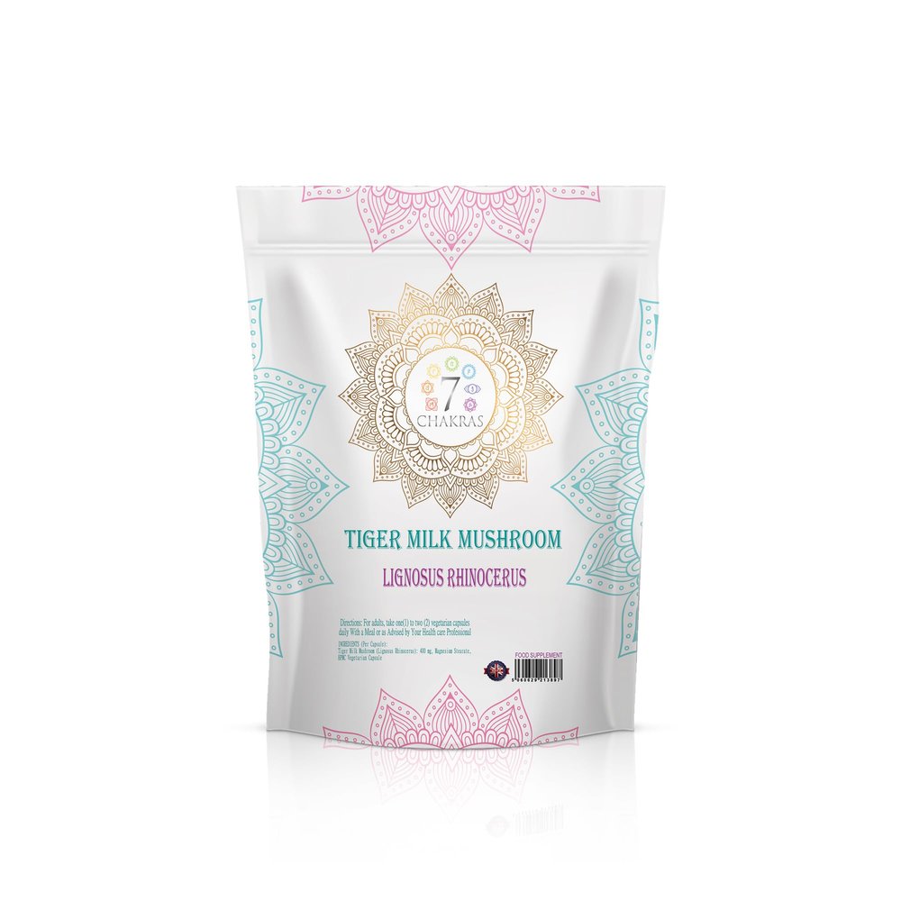 7C Tiger Milk Mushroom | 60 High Strength Tigers Milk Mushroom Supplement - 400mg TMM Extract per Serving | Mush Capsules | Non-GMO Gluten Allergen Free | Manufactured in The UK