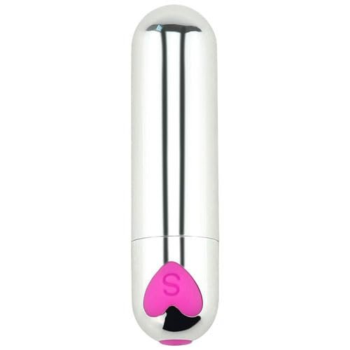 10 Modes Quiet Powerful Handheld Electric Bullet Massage Tool for Woman Sports Recovery Muscle Aches Pain Shoulder Foot Massage Relax,Pocket Personal Bullet Rod,High Powerful Cordless N7Y (Silver1)