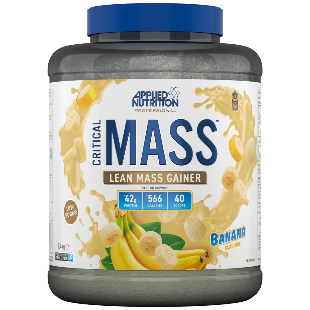 Applied Nutrition Critical Mass Professional - Weight Gain Protein Powder, High Calorie Weight Gainer, Lean Mass (2.4kg - 16 Servings) (Banana)