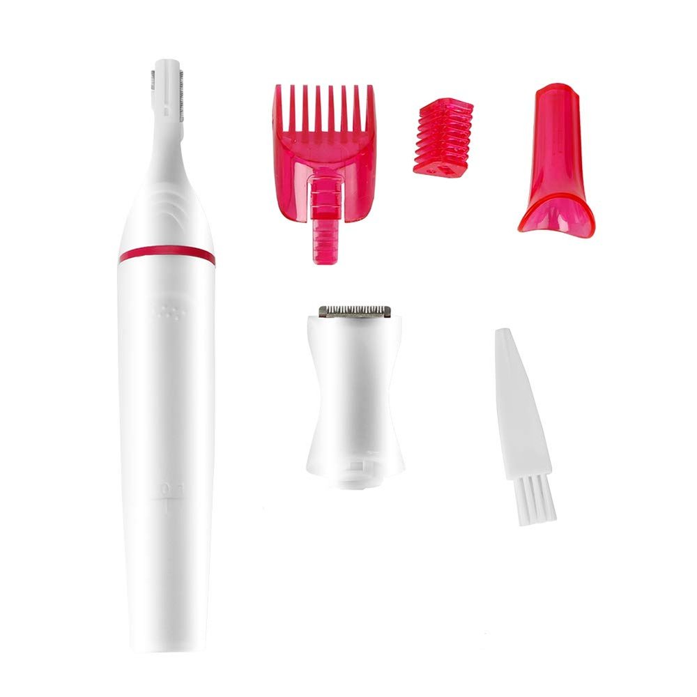 4-in-1 Facial Hair Trimmer for Women, Electric Bikini Trimmer, Painless Hair Remover, Face Hair Shaver Eyebrow Nose Battery Not Included