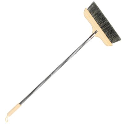 TOPBATHY Bristle Broom Wooden House Broom Long Handle Soft Bristles Stainless Steel Rod Compact Size Industrial Office Floor Cleaning Brush