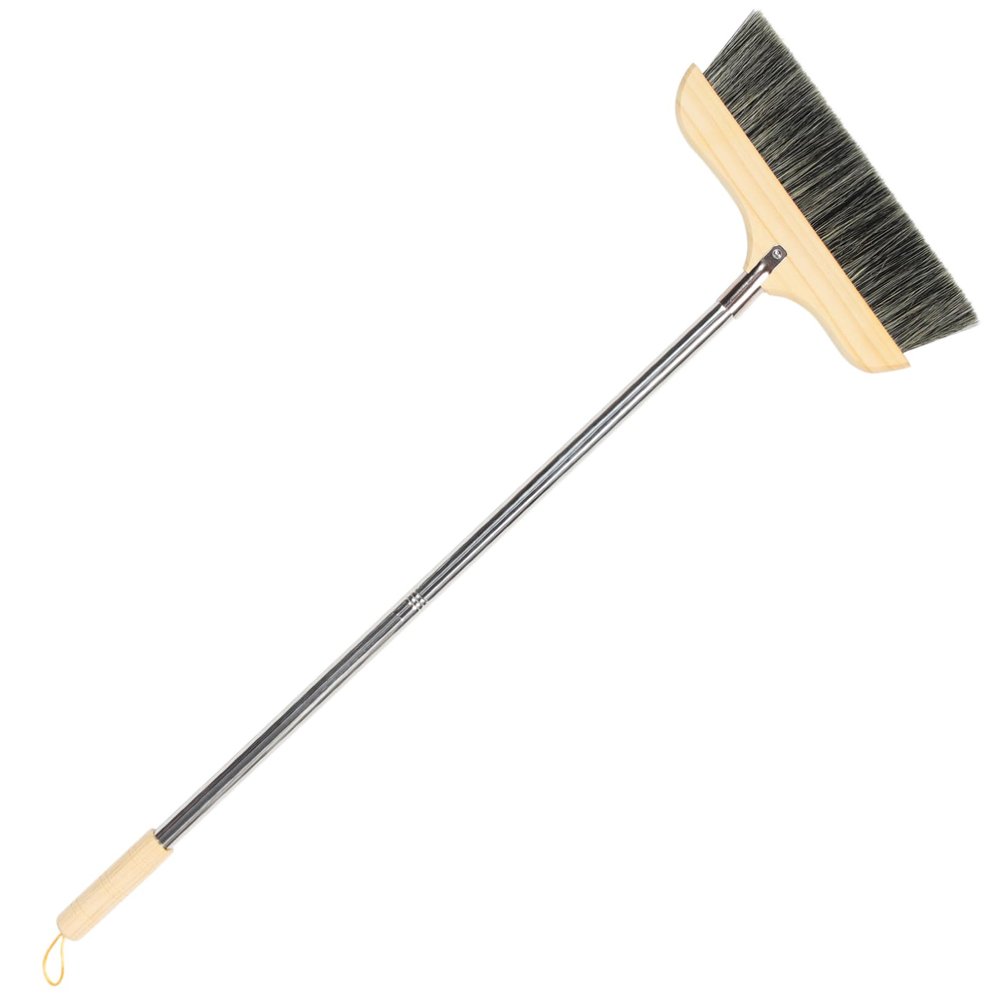 TOPBATHY Bristle Broom Wooden House Broom Long Handle Soft Bristles Stainless Steel Rod Compact Size Industrial Office Floor Cleaning Brush