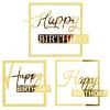 3 PCS Gold Happy Birthday Cake Topper - Mirror Acrylic Cupcake Toppers, Cake Decoration Hollow Frame for Birthday Party Decor Supplies view 1