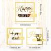 3 PCS Gold Happy Birthday Cake Topper - Mirror Acrylic Cupcake Toppers, Cake Decoration Hollow Frame for Birthday Party Decor Supplies view 2