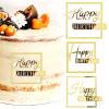 3 PCS Gold Happy Birthday Cake Topper - Mirror Acrylic Cupcake Toppers, Cake Decoration Hollow Frame for Birthday Party Decor Supplies view 3