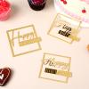 3 PCS Gold Happy Birthday Cake Topper - Mirror Acrylic Cupcake Toppers, Cake Decoration Hollow Frame for Birthday Party Decor Supplies view 4