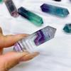 1PC Natural Crystal Ranbow Fluorite Double Point Tower Polished Raw Stone Tower Crystal Tower Gift view 1