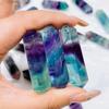 1PC Natural Crystal Ranbow Fluorite Double Point Tower Polished Raw Stone Tower Crystal Tower Gift view 2