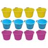 [4 x Yellow + 4 x Sky Blue + 4 x Pink] - Heavy Duty 3 GALLON 14 Litre Plastic Builders Bucket Cement Mixing Bucket with Spout and Easy-Grip Handle Animal Feed Tub Water Bucket For Home & Garden. view 1