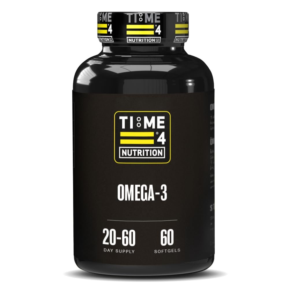Time 4 Omega 3 High Strength Fish Oil 60 Softgel Capsules High EPA & DHA Content Ultra Pure Brain, Heart & Joint Support for Men & Women