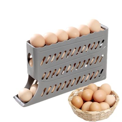 Egg Holder for Refrigerator - Egg Holder for Kitchen, Egg Tray for Refrigerator | Kitchen Egg Holder 4 Tier Refrigerator Egg Dispenser Tray, Egg Storage Organizer Bin, Kitchen Countertop Accessories,