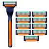 dijiusidy Shaving Razors for Men Manual Shaver Stainless Steel Four-Layer Beard Remover Set Non-Slip Handle Blades Replacement Refills view 1