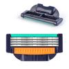 dijiusidy Shaving Razors for Men Manual Shaver Stainless Steel Four-Layer Beard Remover Set Non-Slip Handle Blades Replacement Refills view 4