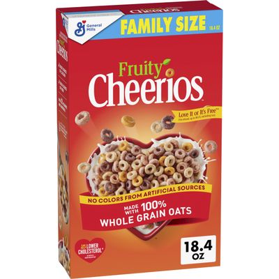 Fruity Cheerios Cereal, Heart Healthy Cereal, Made from 100% Whole Grain Oats, Family Size, 520 ml