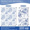 100 Pcs Floral Guest Napkins Disposable Blue Flower Paper Napkins Chinoiserie Flower Dinner Hand Towels for Bathroom Party Supplies Table Decorations view 2