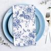 100 Pcs Floral Guest Napkins Disposable Blue Flower Paper Napkins Chinoiserie Flower Dinner Hand Towels for Bathroom Party Supplies Table Decorations view 3