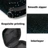 Abstract Glitters Black First Period Kit for Girls, Tampon Pantyliners Menstrual Purse, Nursing Pad Holder with Zipper, Sanitary Collect Napkin Bag Organizer view 3