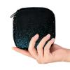 Abstract Glitters Black First Period Kit for Girls, Tampon Pantyliners Menstrual Purse, Nursing Pad Holder with Zipper, Sanitary Collect Napkin Bag Organizer view 4