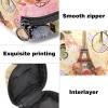 RODAILYCAY Zipper Sanitary Napkin Bag, Soft Menstrual Pad Pouch, Eiffel Tower Vintage Storage Bag for Sanitary Napkin Pads, Tampon Holder Pad Purse view 3