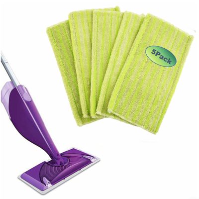 5 Pack Reusable Mop for PADS For Swiffer Wet Jet Microfiber Mop for PADS Refills Mop Heads Replacement for Spray Mop Floor Mop, Washable Reusable Floor Mopping Refills
