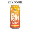 12 x Rubiconn Raw Energy Orange & Mango 500ml - Carbonated Mixed Fruit Juice and Flavour Energy Drink with Added Caffeine, Vitamins, Sugar and Sweetener view 3