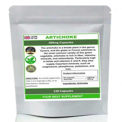 Artichoke Capsules Premium Quality,High Strength (Pure no additives) (120)