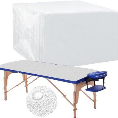 100 Pcs Disposable Massage Table Sheets, Non Woven Spa Bed Sheet Waterproof & Oilproof Bed Cover for Massage Table, Beauty Salon, Hotel, Tattoo, Travel, 80x180cm, White