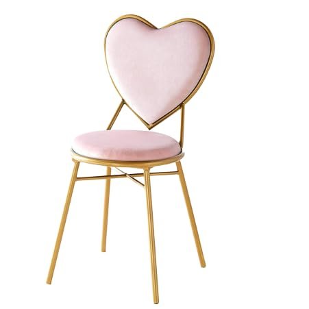 YangRy Love Shape Dressing Table Makeup Chair, Nail Princess Dressing Table Bench, Multi Functional Reclining Chair Armchair, Girl's Bedroom Decorative Chair,Pink,47 * 84.7cm