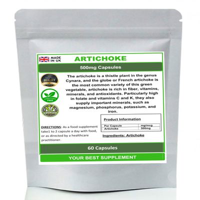 Artichoke Capsules Premium Quality,High Strength (Pure no additives) (60)
