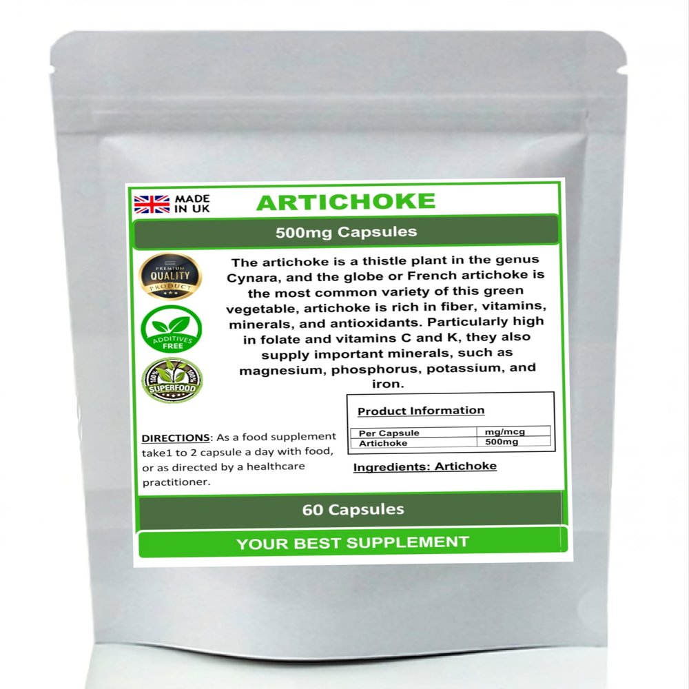 Artichoke Capsules Premium Quality,High Strength (Pure no additives) (60)