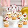 Ercadio 28 Pack Strawberry Cupcake Toppers Sweet Strawberry Theme Party Cupcake Picks for Baby Shower Kids 1st Birthday Anniversary Party Birthday Strawbeey Party Decoration Supplies view 3