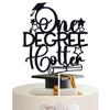 One Degree Hotter Cake Topper, It's the Degree for Me/One Hotter by Degree, Class of 2025 College University Graduation Party Decorations Black Glitter view 1