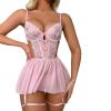 nighty for women sexy bum lifter silk pajamas womens robe leather underwear women pink corsets seamless underwear chemise padded 80s crochless sexy red lacy white suspender belt view 1