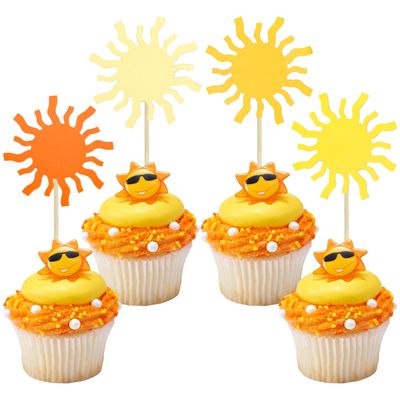 Gyufise 24Pcs Sunshine Cupcake Toppers You are My Sunshine Birthday Cupcake Picks Baby Shower Kids Birthday Party Cake Decorations Supplies