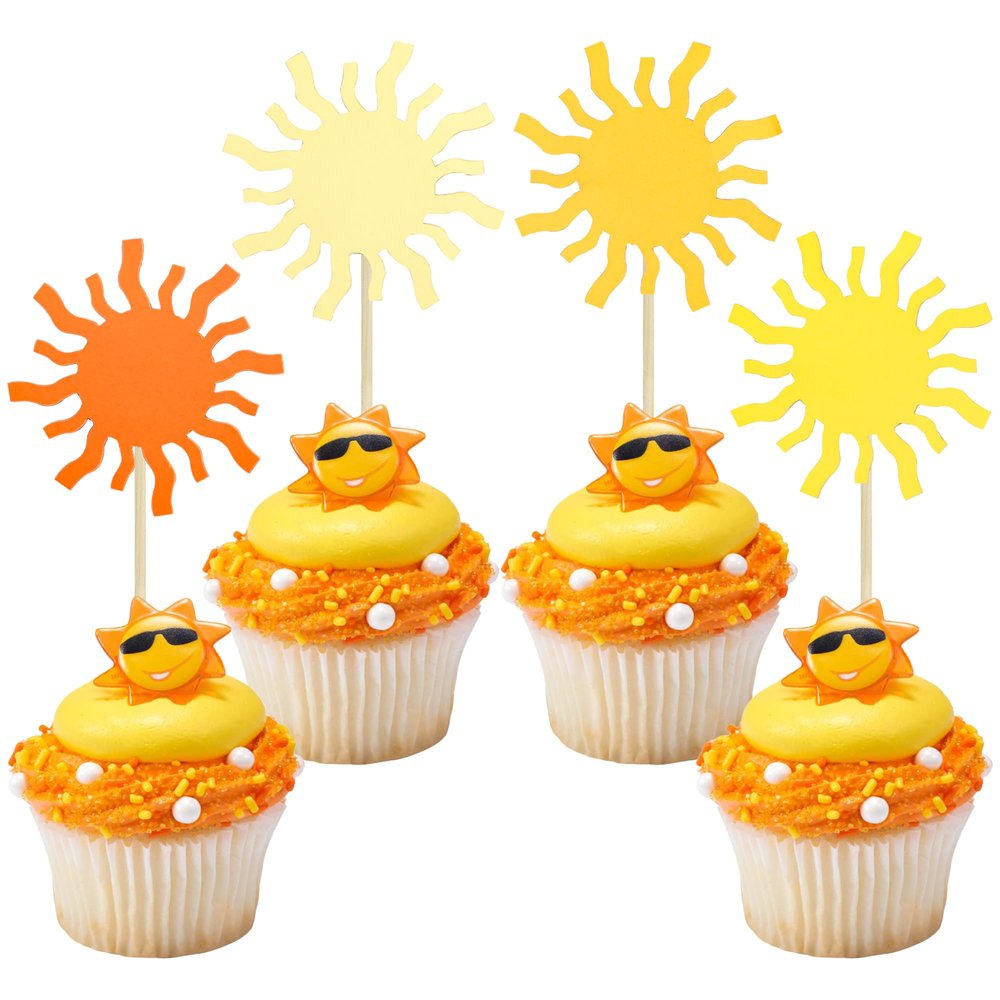 Gyufise 24Pcs Sunshine Cupcake Toppers You are My Sunshine Birthday Cupcake Picks Baby Shower Kids Birthday Party Cake Decorations Supplies