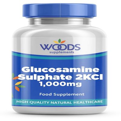 Woods Supplements - Vegan Glucosamine Sulphate 2KCl 1000MG x180 Tablets. for Joint, Knee Support & Bone Health. Sodium Free Glucosamine Sulphate Tablets. Premium Joint Supplements for Women & Men