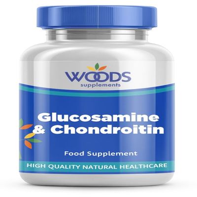 Glucosamine 500mg & Chondroitin 400mg (90 Tablets) from Woods Supplements | Dual Supplement Formulation | 16% Preparation Tablets