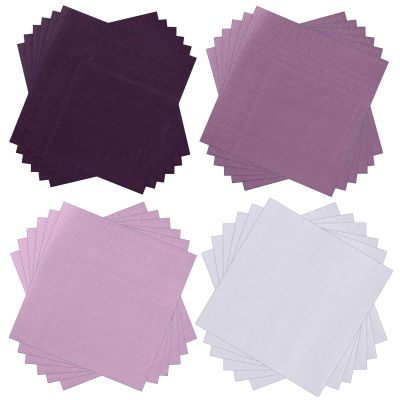 Layhit 100 Pcs Cocktail Napkins Disposable Beverage Napkins Square Paper Dessert Tissue for Wedding Birthday Easter Party Supplies(Purple Series,5 x 5 Inch)