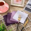 Layhit 100 Pcs Cocktail Napkins Disposable Beverage Napkins Square Paper Dessert Tissue for Wedding Birthday Easter Party Supplies(Purple Series,5 x 5 Inch) view 3