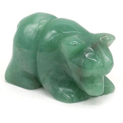 NWPNLXEA Home Collections 1pc Natural Stone Bear Ornaments Crystal Animal Statue Ornaments Home Office Decoration Handmade Artware (Color : Green urine, Size : 1pc 0.98 * 1.37in)